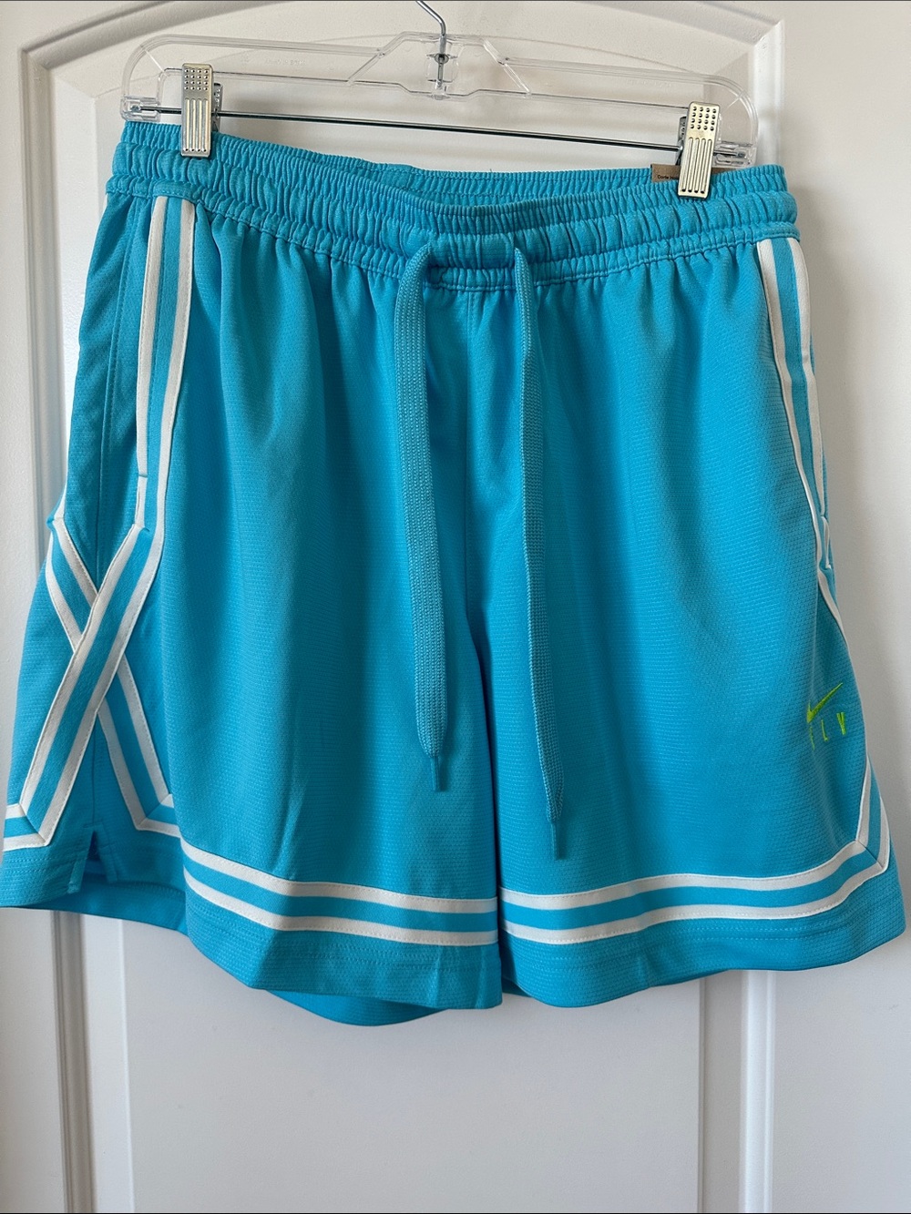 Nike  Dri Fit Athletic Light Turquoise Shorts with White Trim